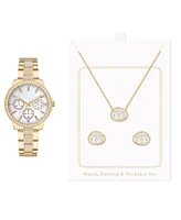 Jessica Carlyle Women's Quartz Gold-Tone Alloy Watch 38mm Gift Set