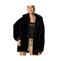 Edikted Women's Taylor Oversized Faux Fur Jacket