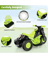 Gymax 6V Kids Bubble Car Electric Ride on Motorcycle w/ Music Button & Led Headlight