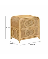 Tov Furniture 17.7" Rattan Nightstand