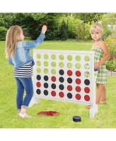 Gouun Wooden 4-in-a-row Game Set with 42 Pcs Chips and 600D Oxford Fabric Carrying Bag