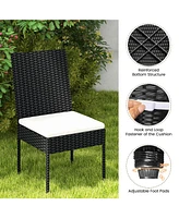 Gouun Pe Wicker Patio Chairs Set of with Cushions for Porch Deck Garden and Backyard- Pieces