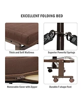 Gouun Adjustable Guest Single Bed Lounge Portable Wheels