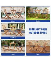 Gouun 3 Pieces Acacia Wood Patio Bistro Set with Cushions