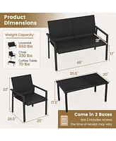 Gouun 4 Pieces Patio Furniture Set with Heavy Duty Galvanized Metal Frame