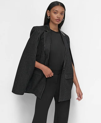 Dkny Women's Pinstriped Cape Jacket