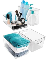 Sorbus 4-Piece Clear Plastic Container Bins