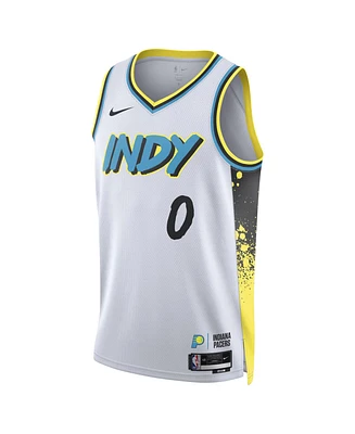 Nike Men's and Women's White Tyrese Haliburton Indiana Pacers 2024/25 City Edition Finished Swingman Jersey