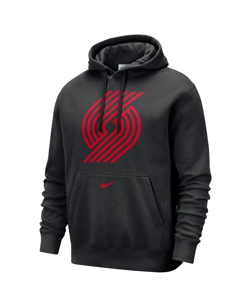 Nike Men's Black Portland Trail Blazers 2024/25 City Edition Essential Club Pullover Hoodie