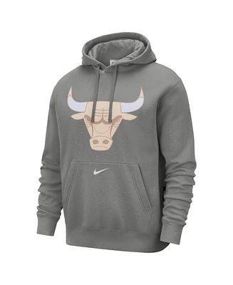 Nike Men's Steel Chicago Bulls 2024/25 City Edition Essential Club Pullover Hoodie