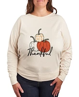 Hybrid Apparel Plus Trendy Thankful Graphic Pullover Top