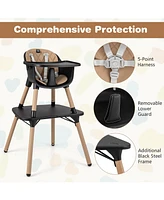 Gouun 4-in-1 Baby Convertible Toddler Table Chair Set with Pu Cushion