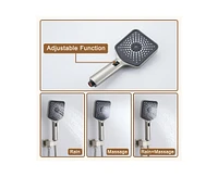 Casainc 12 Inch Wall Mounted Square Handheld Shower Set