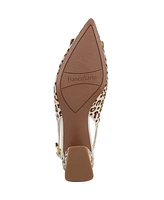 Franco Sarto Women's Racer Ornament Pointed Toe Block Heel Slingback Pumps