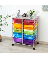 Gouun 15-Drawer Utility Rolling Organizer Cart Multi-Use Storage