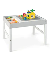 Gouun 3 in 1 Wooden Kids Table with Storage and Double-Sided Tabletop