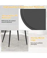 Gouun 3 Piece Patio Chair Set with Pp Seat and Tabletop for Porch