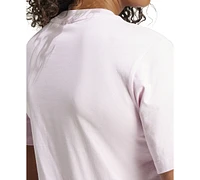 adidas Women's Short-Sleeve Cotton Crewneck Logo T-Shirt