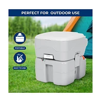 SereneLife 20-Liter Outdoor Portable Toilet with Detachable Waste Tank