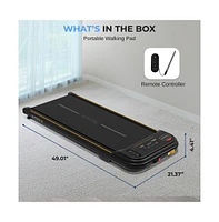 SereneLife 2.5HP Electric Portable Walking Pad with Led Display, Black
