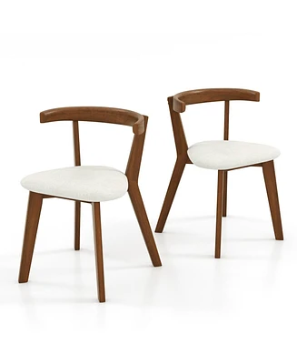 Gouun Wood Dining Chair Set of 2 with Padded Seat and Curved Back