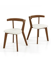 Gouun Wood Dining Chair Set of 2 with Padded Seat and Curved Back