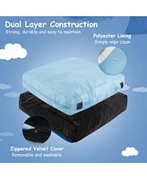 Gouun 57 x 57 Inch Crash Pad Sensory Mat with Foam Blocks and Washable Velvet Cover