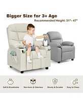 Gouun Kids Recliner Chair with Cup Holder and Footrest for Children