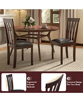 Gouun Dining Chair Set of 2 Upholstered Wooden Kitchen Chairs with Padded Seat and Rubber Wood Frame