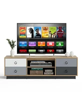 Gouun Modern 55 Inch Tv Stand with 2 Storage Cabinets for TVs up to 60 Inch
