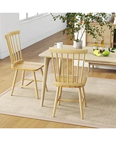 Gouun Set of 2 Windsor Dining Chairs with High Spindle Back