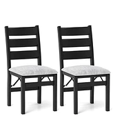 Gouun Modern Upholstered Folding Chairs Set of 2 with Comfy Backrest