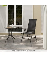 Gouun 1 Piece Patio Folding Dining Chairs with 7-Level Adjustable High Backrest