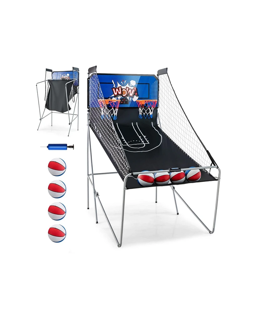 Gouun Dual Shot Basketball Arcade Game with 8 Modes and 4 Balls