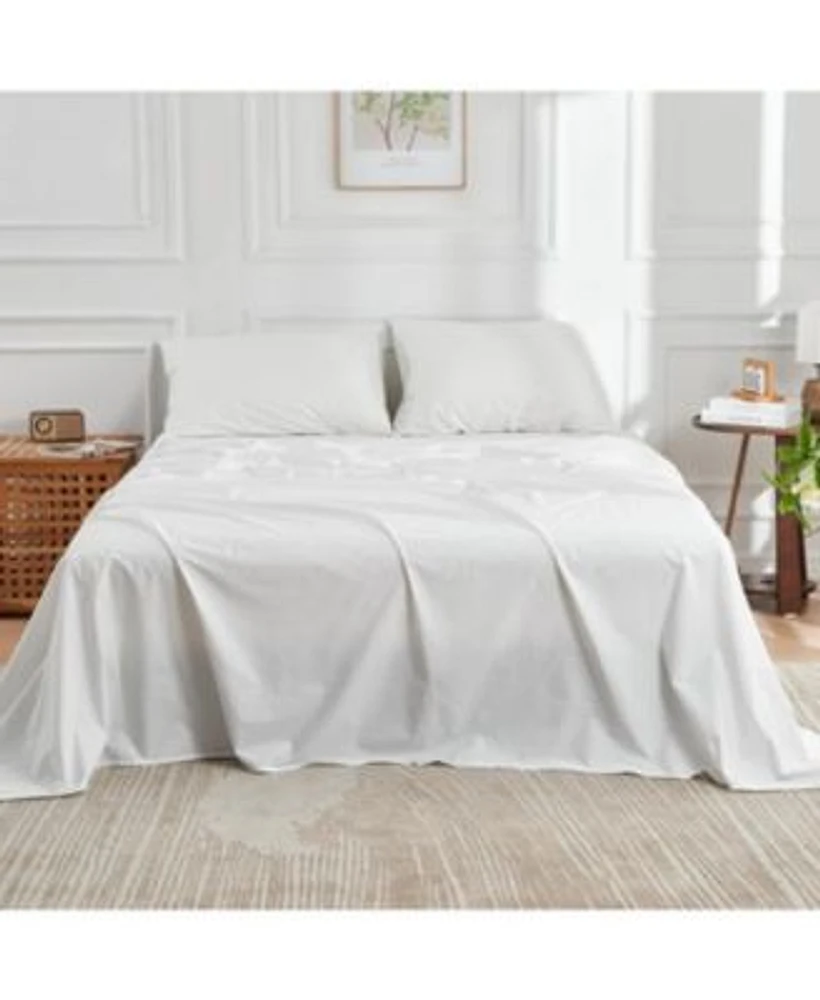 Doz By Sijo Doz 100 Long Staple Cotton Sheet Set Classic Percale Hotel Cool Crisp Breathable Durable