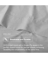 Doz by Sijo 100% Long Staple Cotton Sheet Set, Classic Percale, Hotel Cool Crisp, Breathable