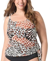 Coco Reef Women's Stella Printed Underwire Side-Tie Tankini Top