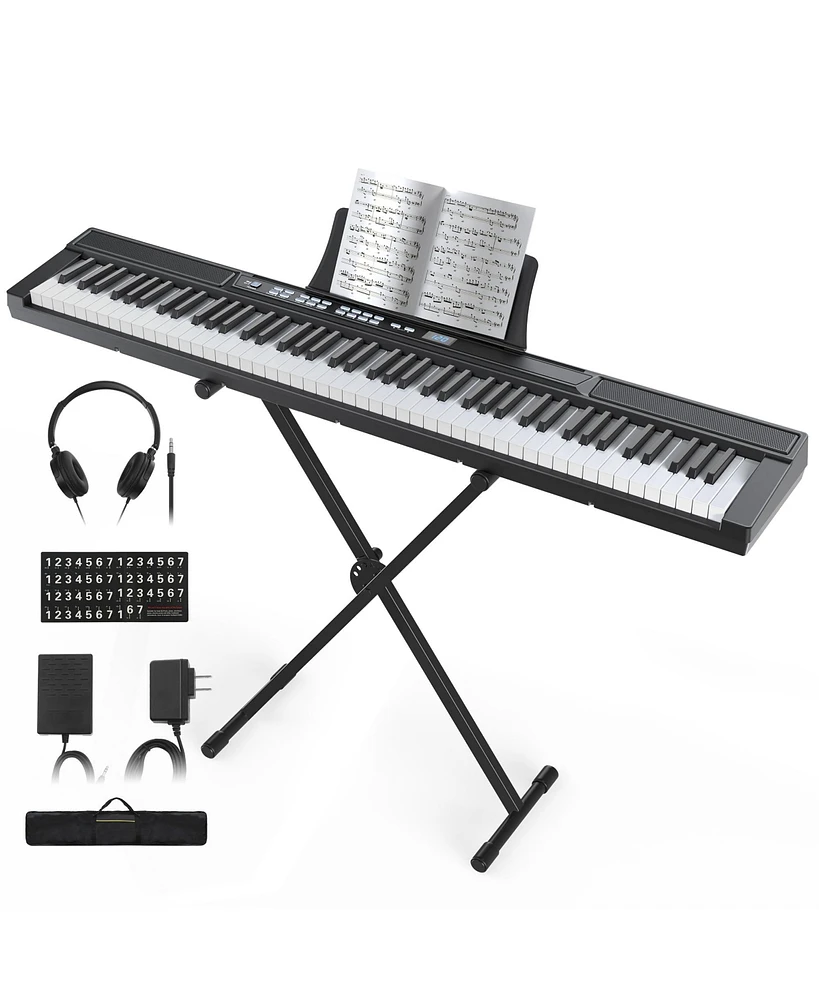 Skonyon 88 Key Digital Piano Keyboard Portable Electric Piano with 8 Accessories