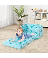 Gouun Kids Recliner Sofa Converts to Sleeper Bed for Boys Girls