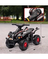 Qaba 6V Kids Atv 4 Wheeler Quad Car w/ Music for 2-6 Years,