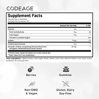 Codeage Creatine Gummies - 5000mg Creatine Monohydrate - AstraGin Panax & Astralagus for Bioavailability - Athletic Performance, Sport Supplement