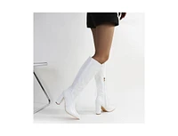 Berness Aster Croc-Embossed Knee High Boots