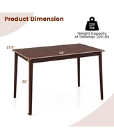 Gouun 48 Inches Mid Century Dining Table for 4 with Rubber Wood Legs