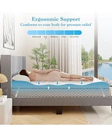 Gouun 3 Inch Gel-Infused Memory Foam Mattress Topper with Removable Cover-Full Size