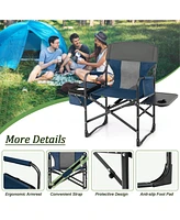 Gouun Folding Camping Directors Chair with Cooler Bag and Side Table