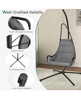 Gouun Hanging Chair with Stand and Extra Large Padded Seat