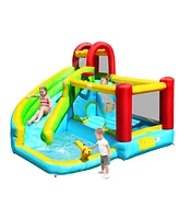 Gymax Inflatable Kids Water Slide Jumper Bounce House Splash Water Pool Without Blower