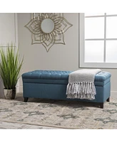 Button-Tufted Storage Ottoman with Soft-Close Lid, for Bedroom, Living Room, Entryway-The Pop Home