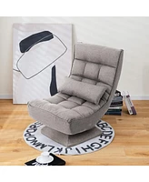 Gouun 5-Level Adjustable 360° Swivel Floor Chair with Massage Pillow