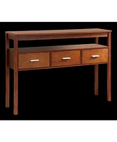 Kings Brand Furniture Mercer Console Table with 3 Drawers, Walnut